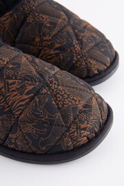 Black/Brown Quilted Shoot Slippers - Image 7 of 8