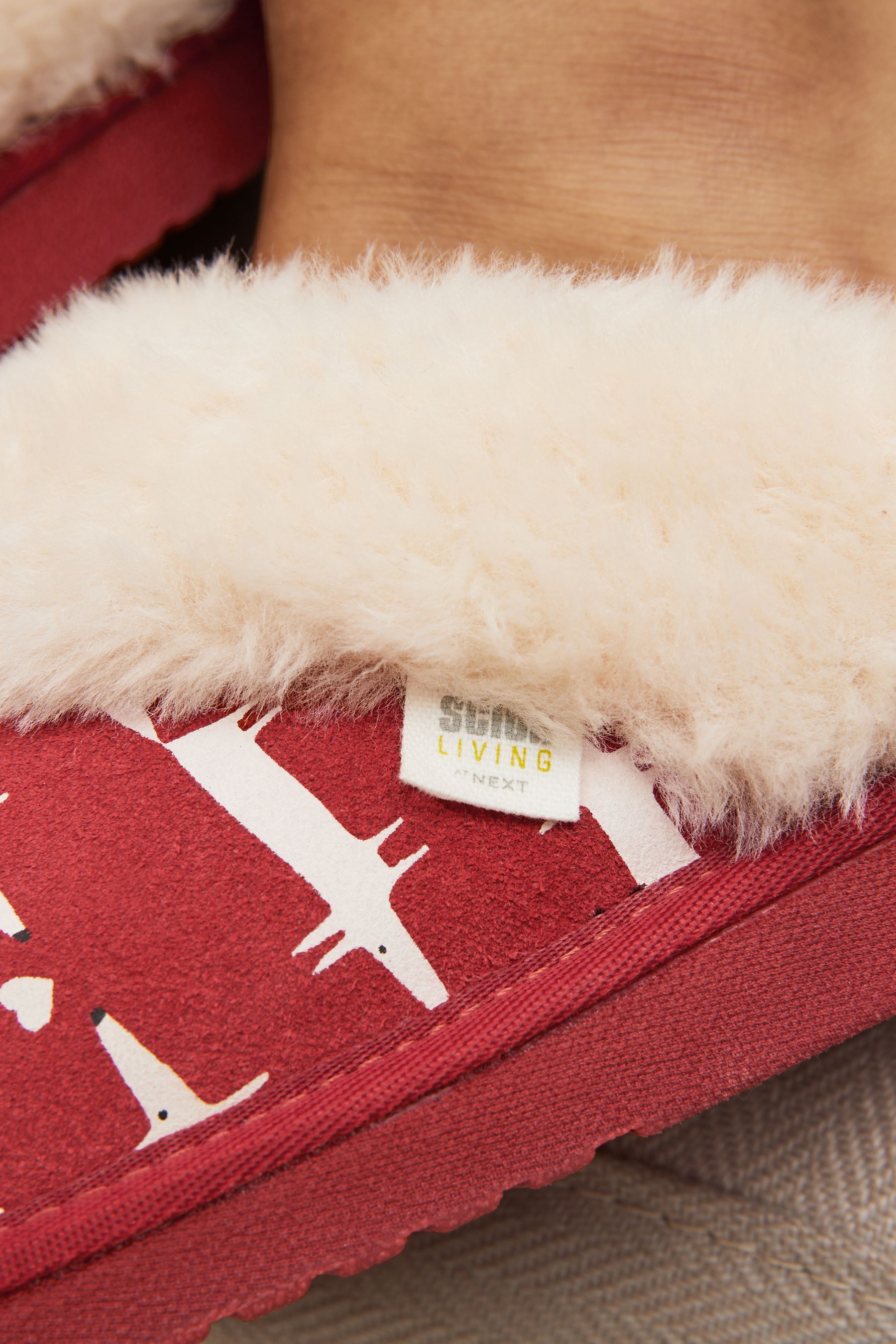 Buy Red Scion Fox Suede Mule Slippers from Next Austria
