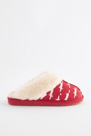 Red Scion Fox Suede Mule Slippers - Image 4 of 7