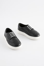Black Brogue Smart Leather Lace-Up Shoes - Image 2 of 6