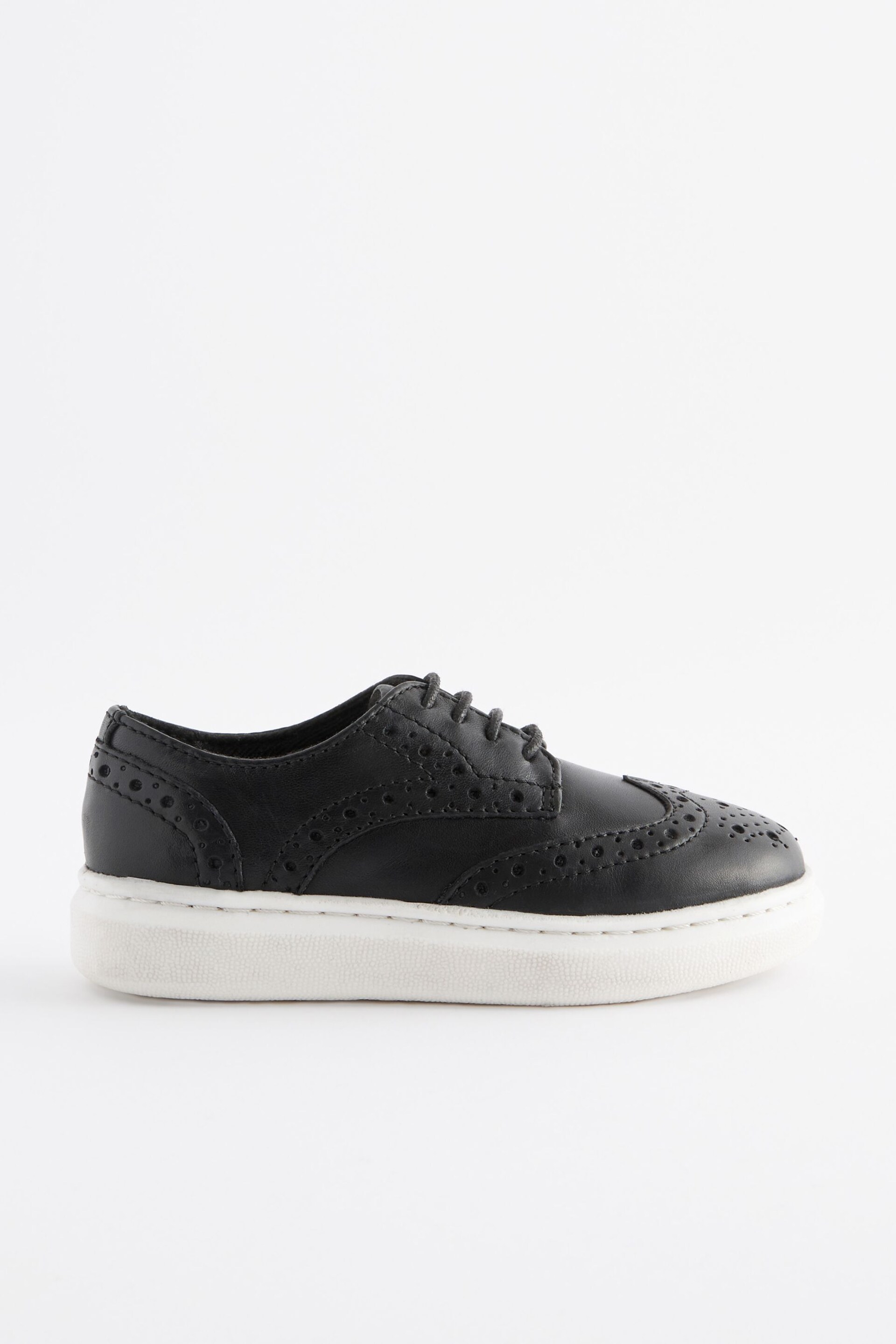 Black Brogue Smart Leather Lace-Up Shoes - Image 3 of 6