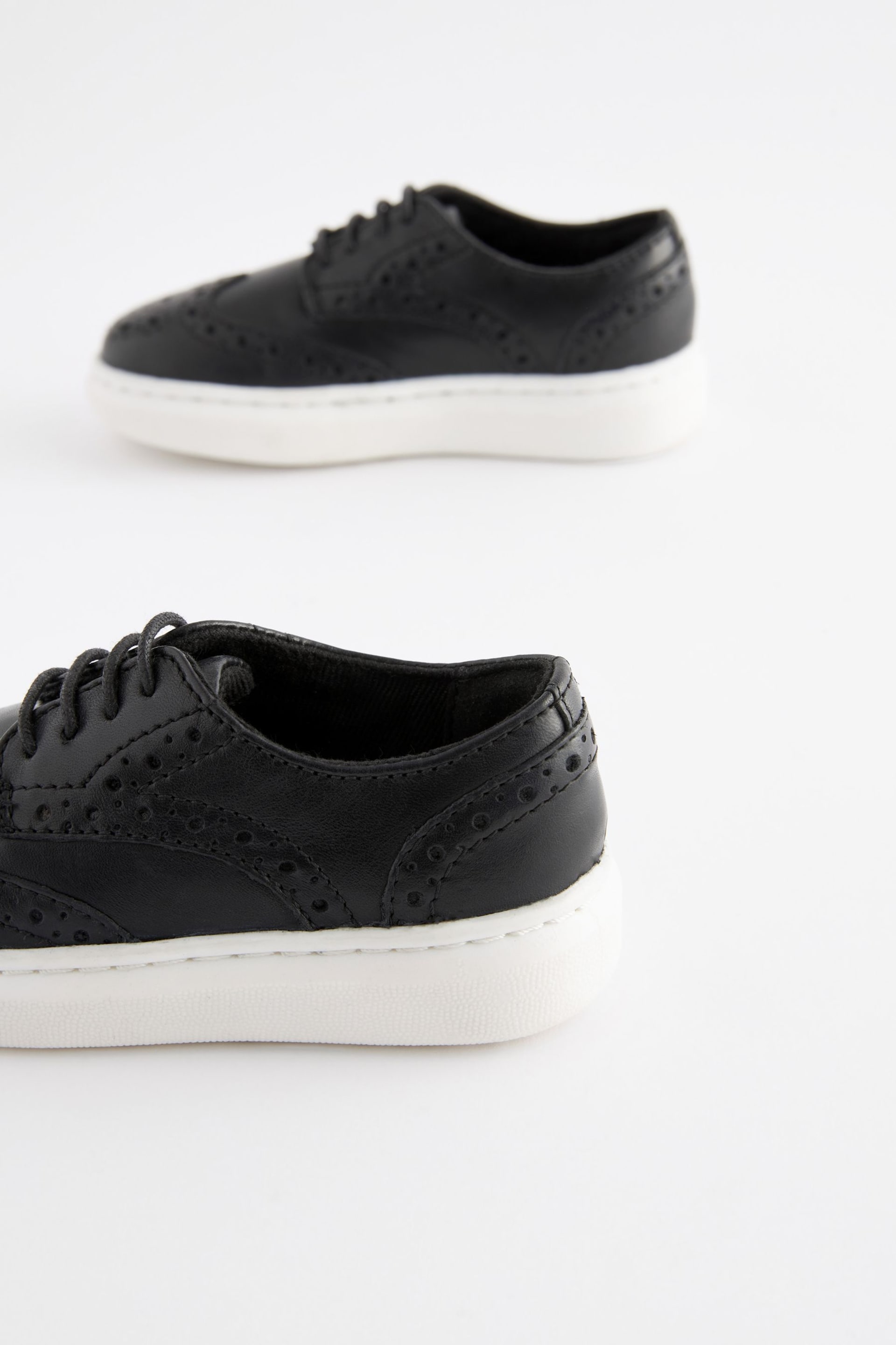 Black Brogue Smart Leather Lace-Up Shoes - Image 5 of 6