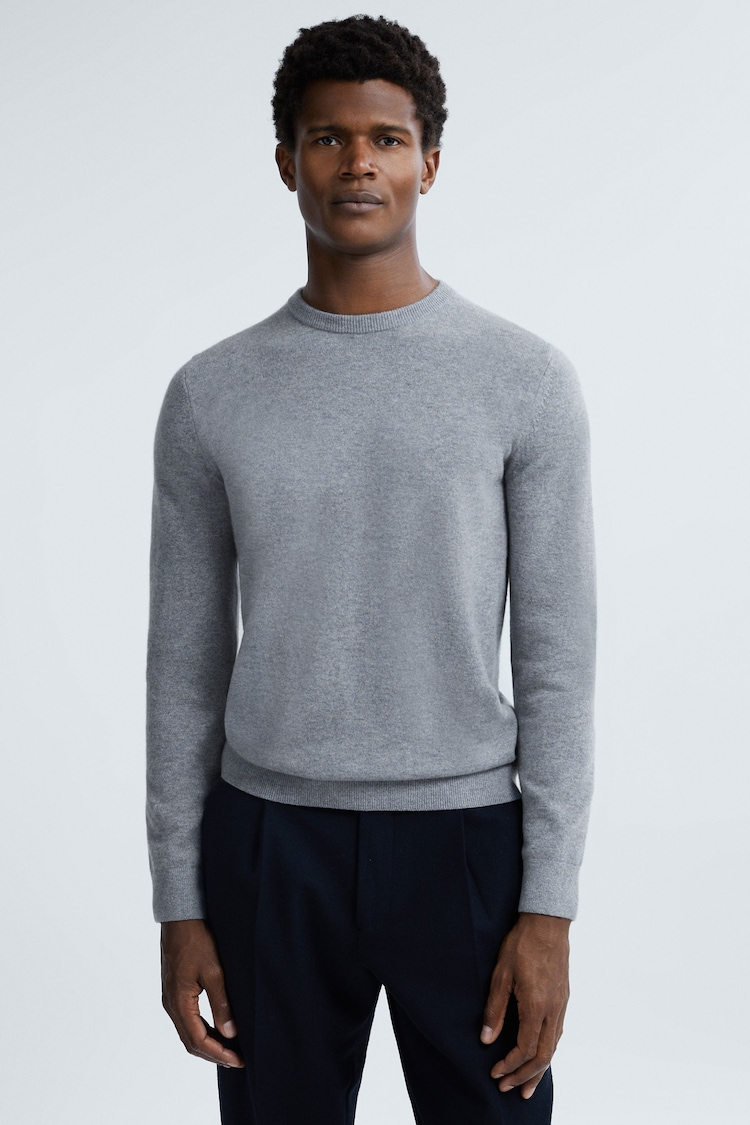 Reiss Isla Blue Monarch Atelier Cashmere Crew Neck Jumper - Image 1 of 6