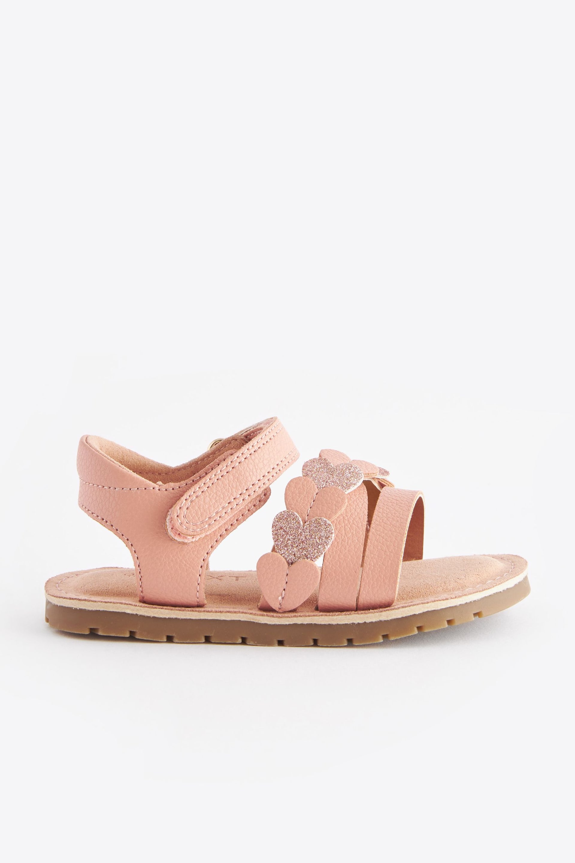 Pink Standard Fit (F) Heart Sandals - Image 2 of 6