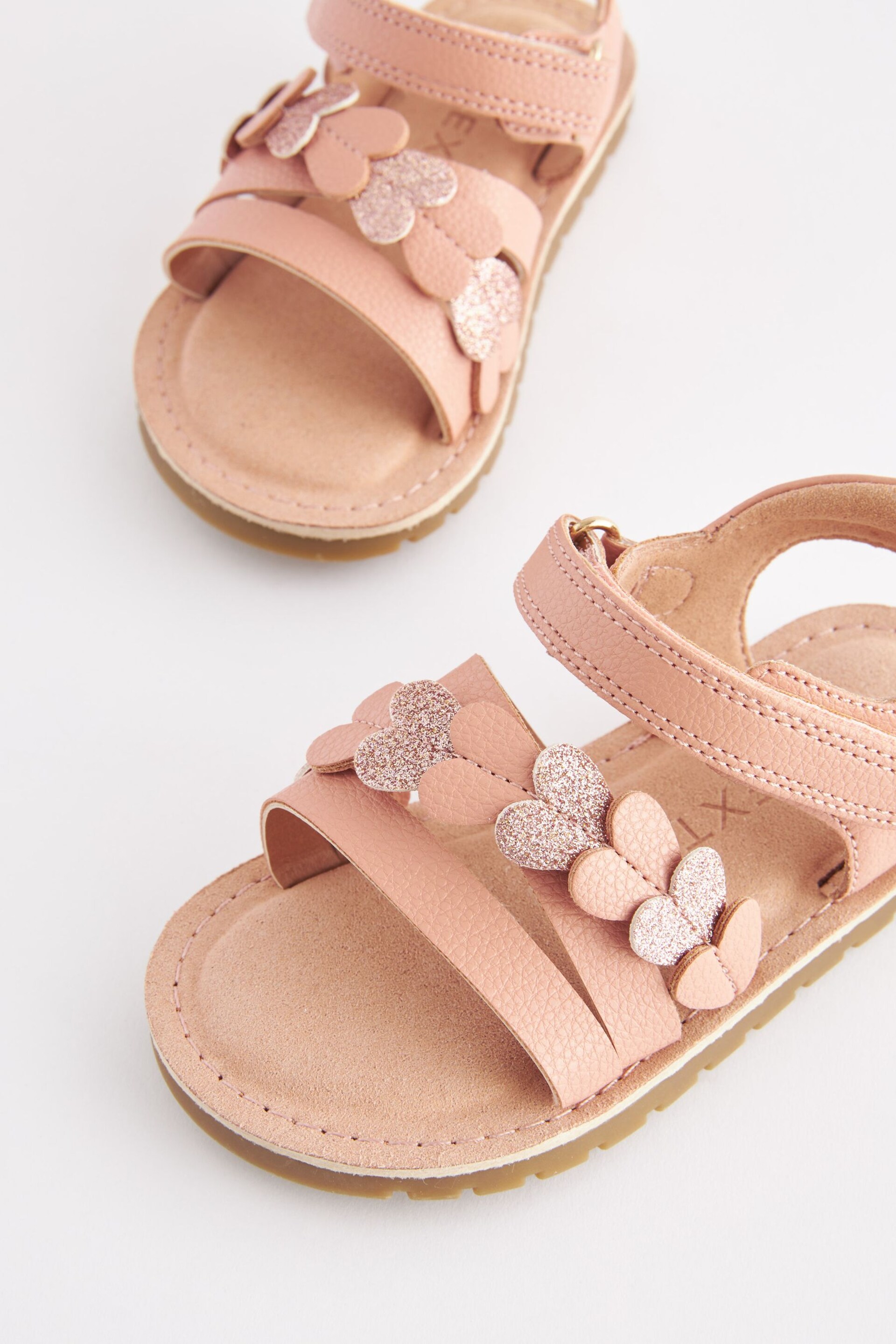 Pink Standard Fit (F) Heart Sandals - Image 3 of 6