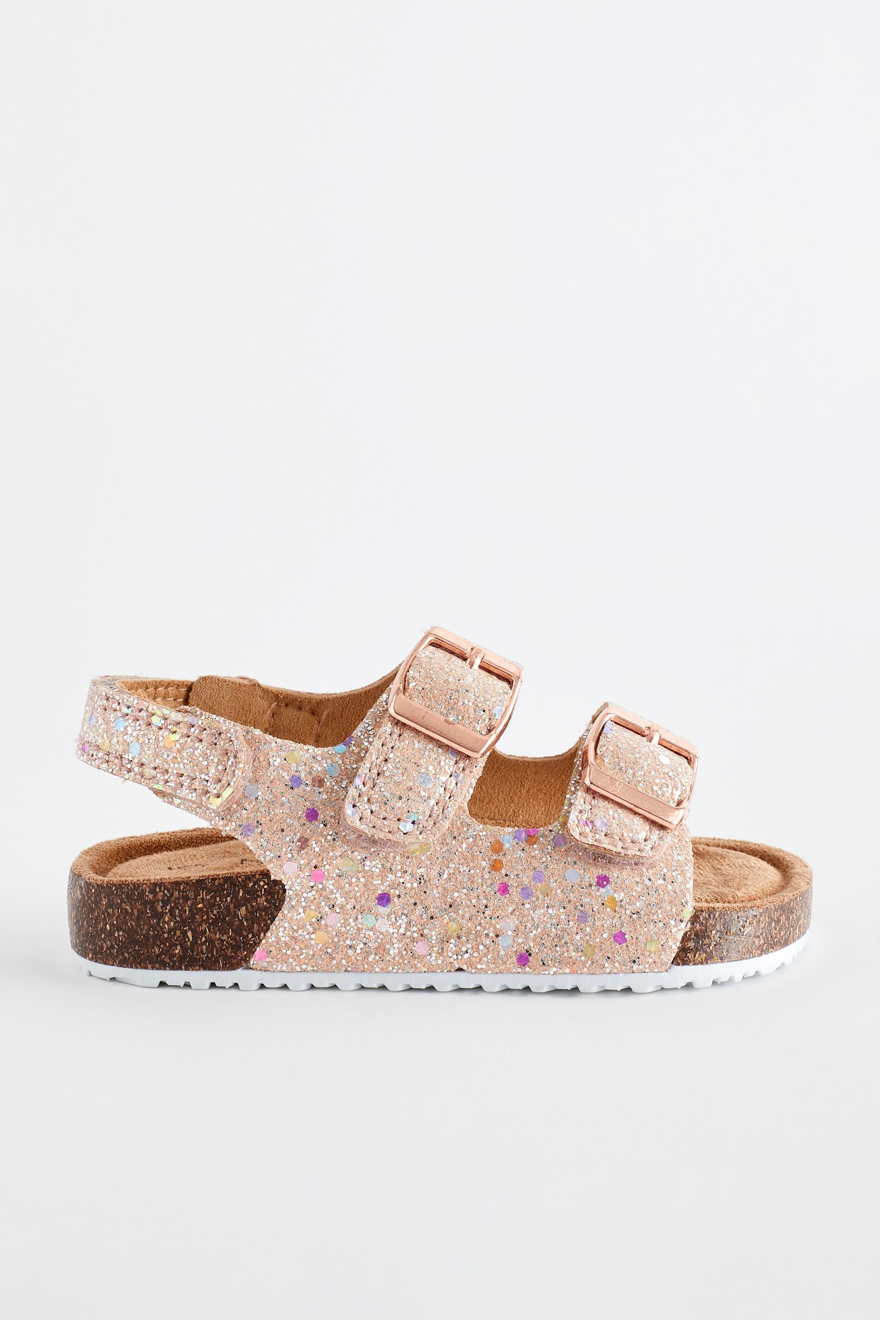 Buy Pink Glitter Corkbed Two Strap Sandals from the Next UK online shop