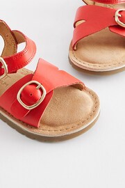 Red Standard Fit (F) Leather Buckle Sandals - Image 4 of 5
