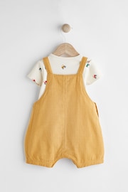 Yellow Tractor Baby Woven Dungarees and Bodysuit Set (0mths-2yrs) - Image 2 of 7