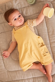 Yellow Lion Baby Woven Dungarees and Bodysuit Set (0mths-2yrs) - Image 1 of 4