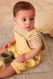 Yellow Lion Baby Woven Dungarees and Bodysuit Set (0mths-2yrs) - Image 3 of 4