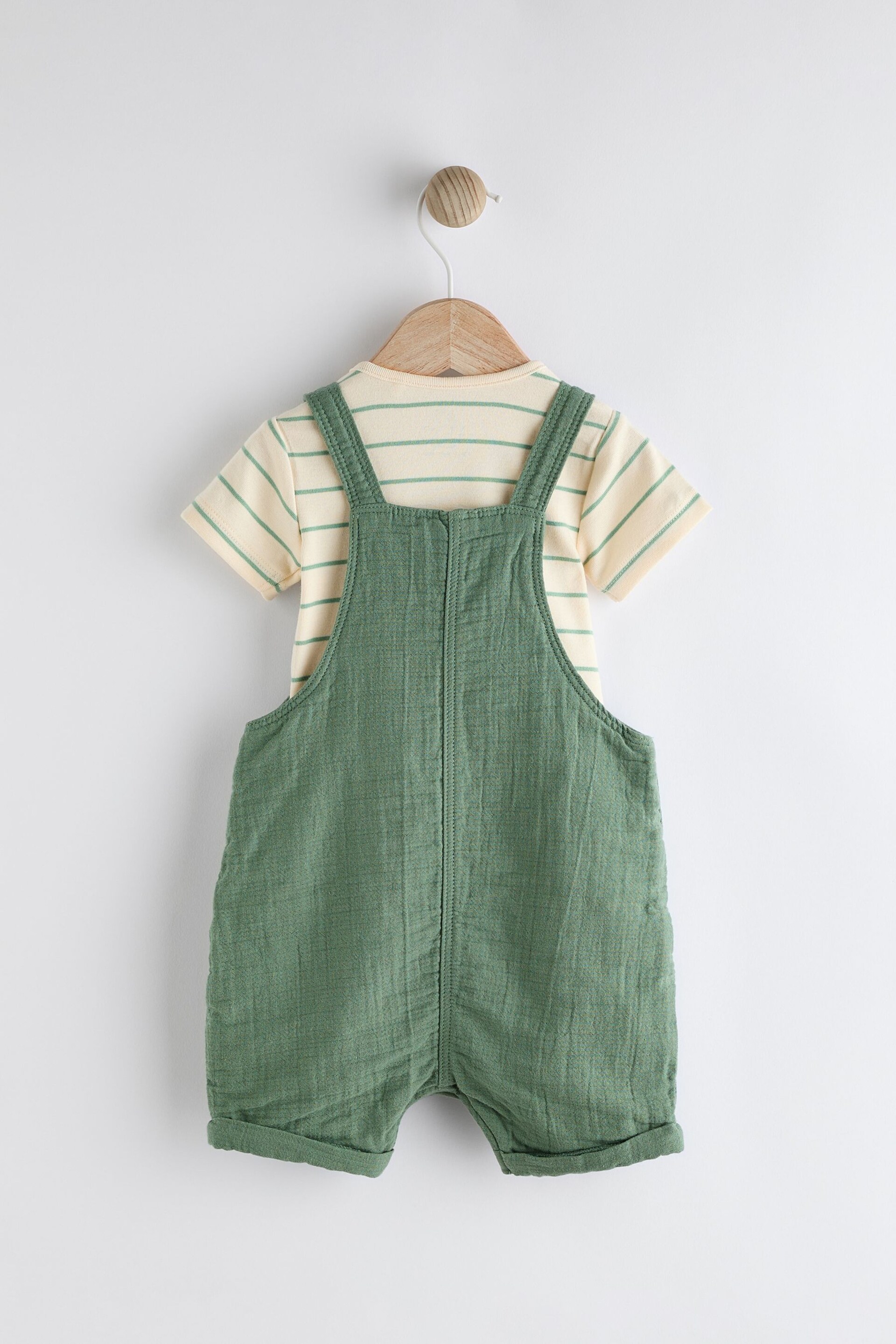 Green Safari Woven Dungarees And Bodysuit Set (0mths-2yrs) - Image 2 of 8