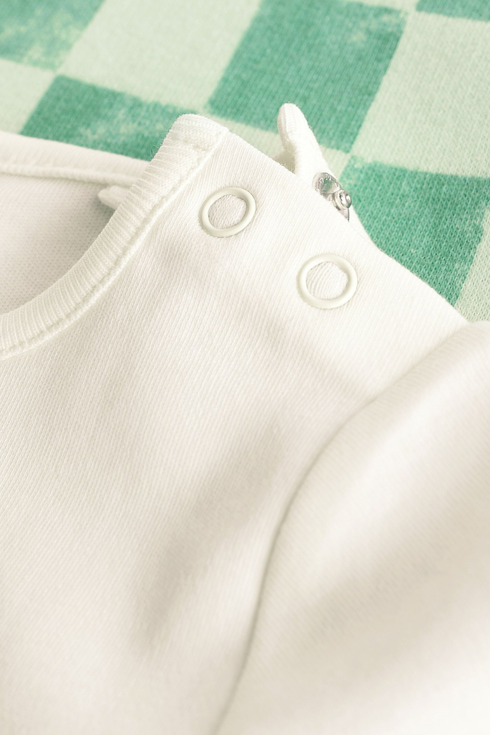 Green/White Checkerboard Baby Jersey Dungarees and Bodysuit Set (0mths-2yrs) - Image 10 of 10