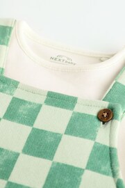 Green/White Checkerboard Baby Jersey Dungarees and Bodysuit Set (0mths-2yrs) - Image 8 of 10