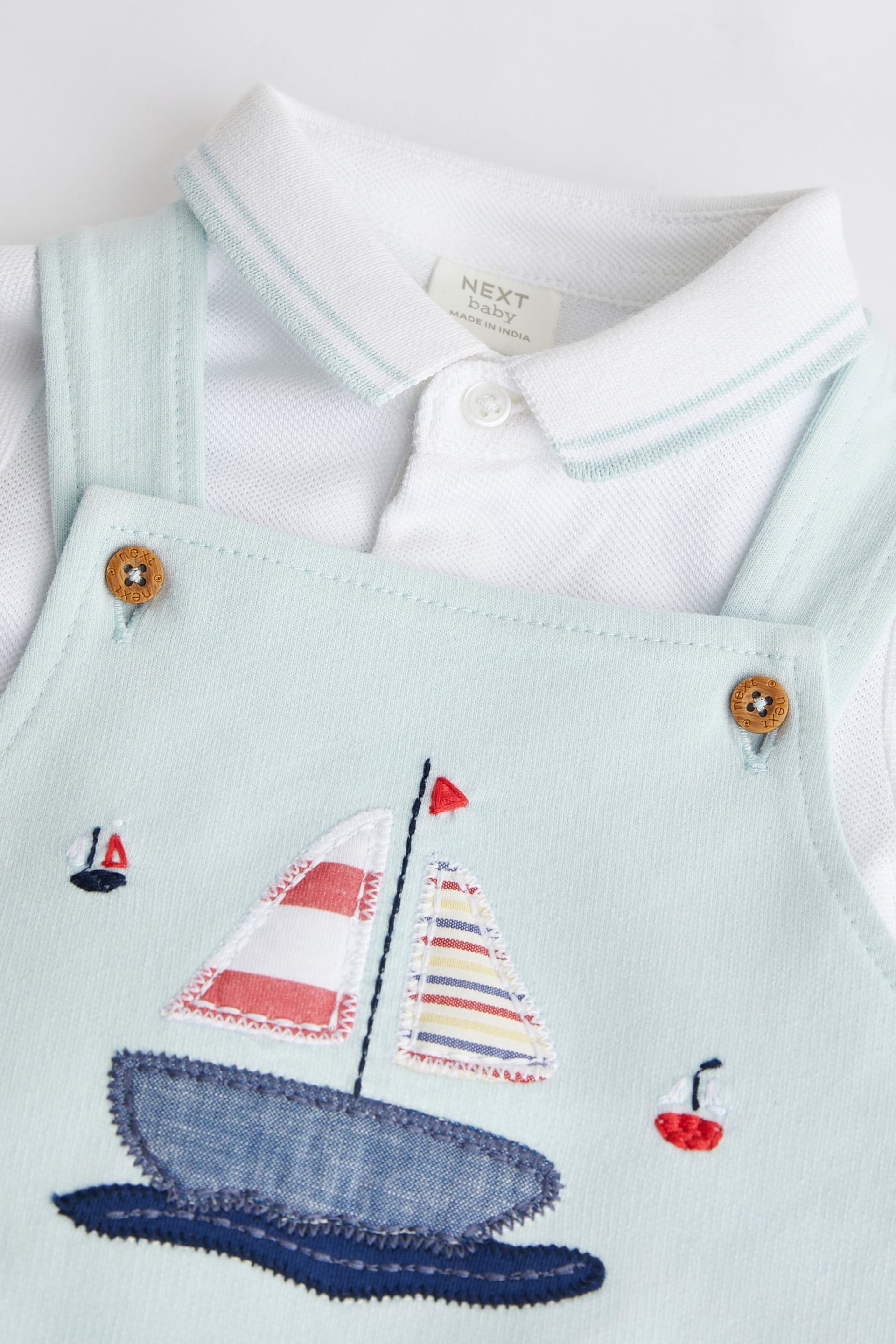 Blue Boat Baby Jersey Dungarees and Bodysuit Set (0mths-2yrs) - Image 5 of 7