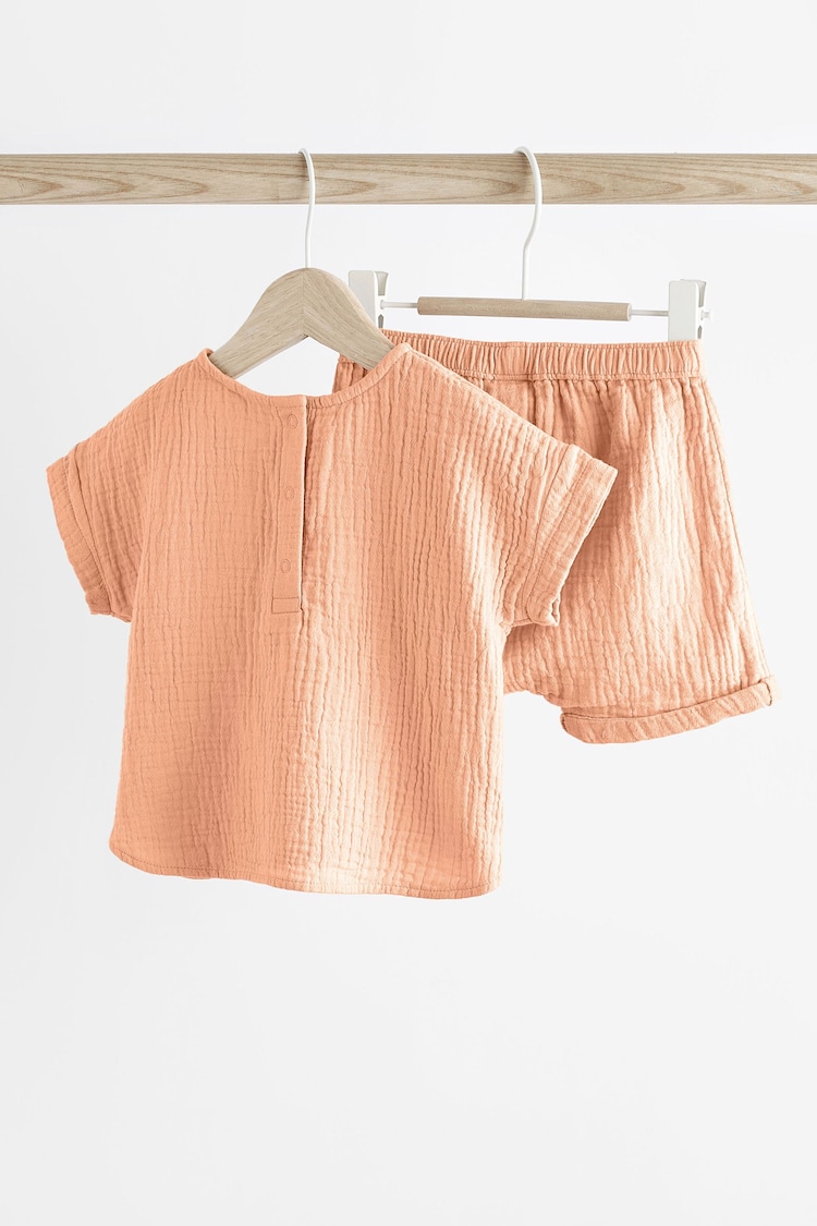 Orange Baby 100% Cotton Top And Shorts Set (0mths-3yrs) - Image 2 of 8