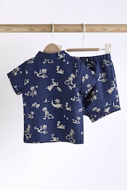 Blue Palm Print Top And Shorts Set (0mths-2yrs) - Image 2 of 9