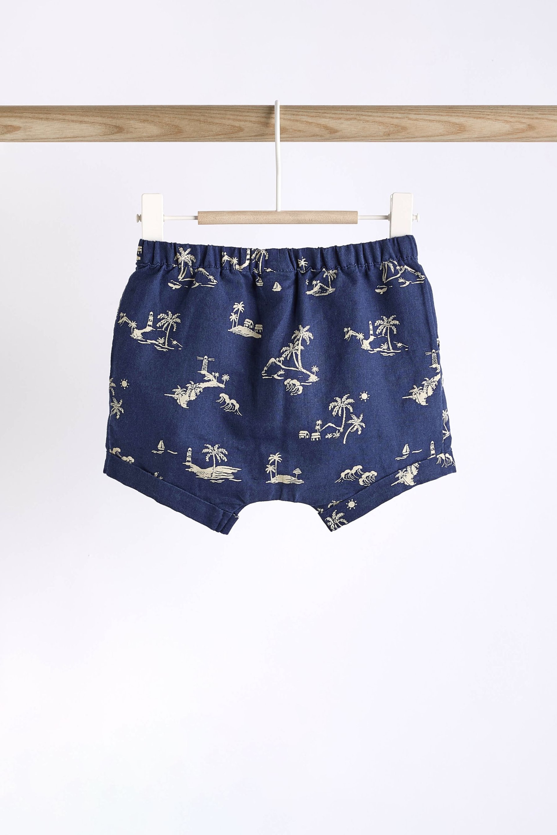 Blue Palm Print Top And Shorts Set (0mths-2yrs) - Image 6 of 9