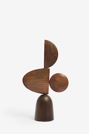 Brown Bronx Wooden Abstract Sculpture - Image 2 of 4