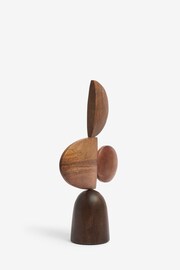 Brown Bronx Wooden Abstract Sculpture - Image 3 of 4