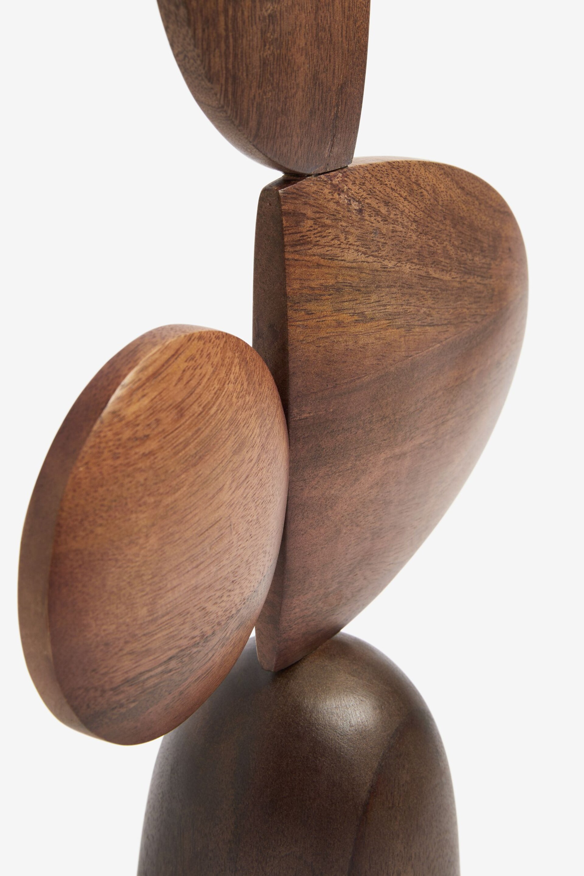Brown Bronx Wooden Abstract Sculpture - Image 4 of 4