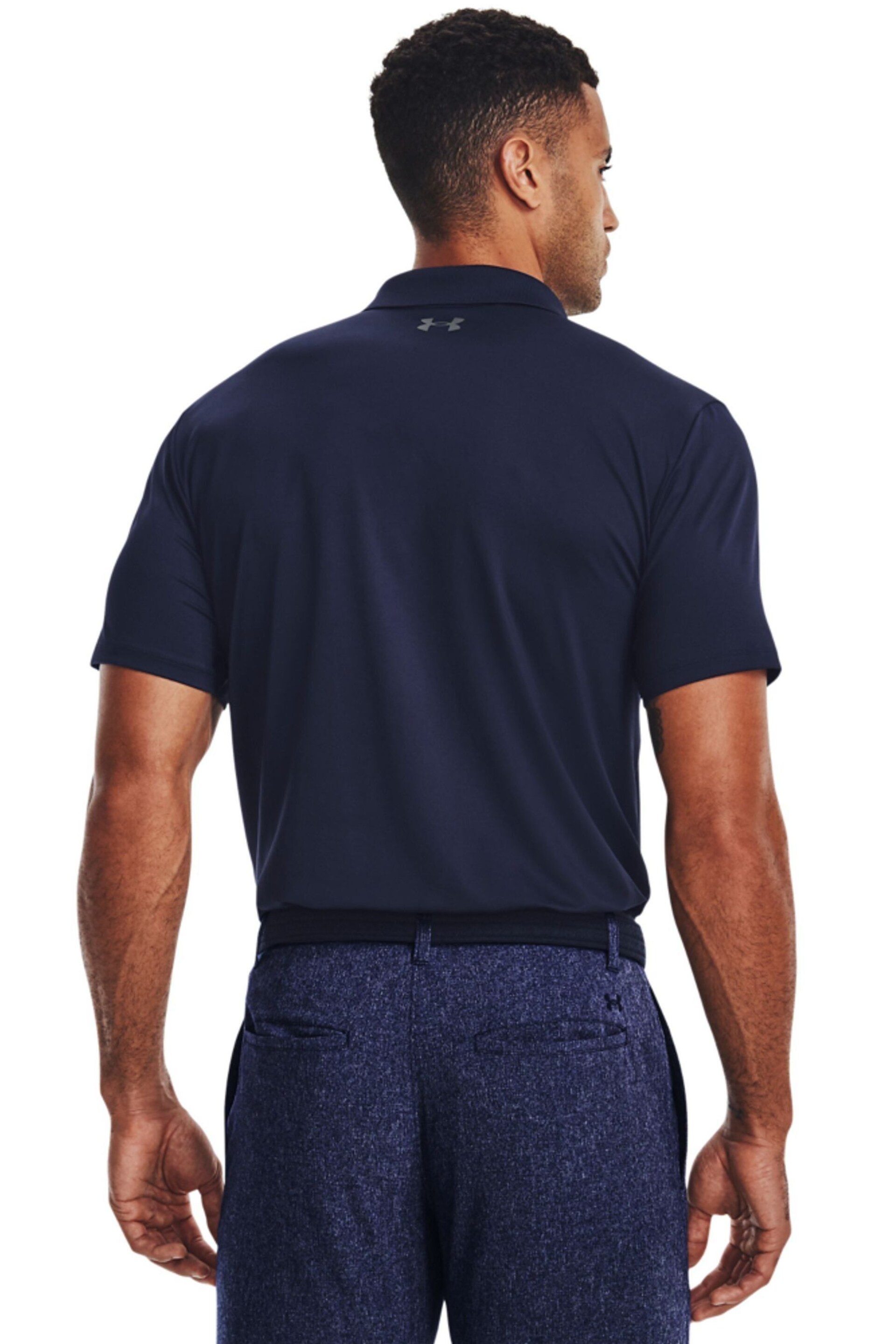 Under Armour Navy Blue/Grey Golf Performance 3.0 Polo Shirt - Image 2 of 5