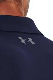 Under Armour Navy Blue/Grey Golf Performance 3.0 Polo Shirt - Image 4 of 5