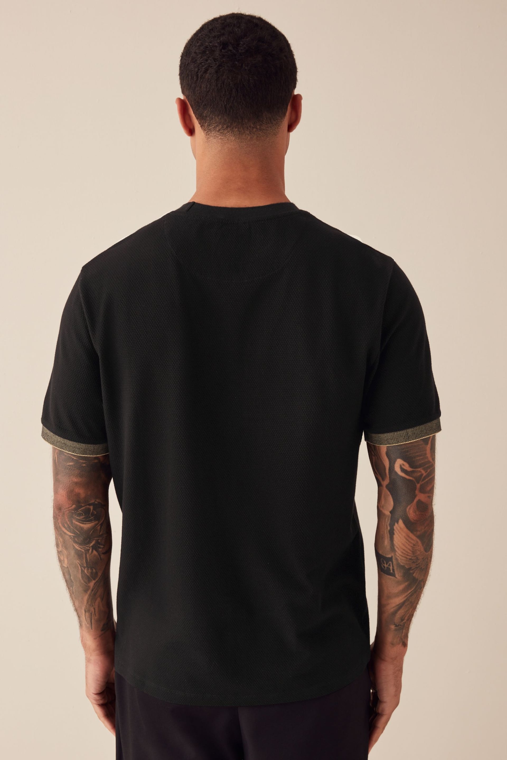 Black Black Textured T-Shirt - Image 4 of 9