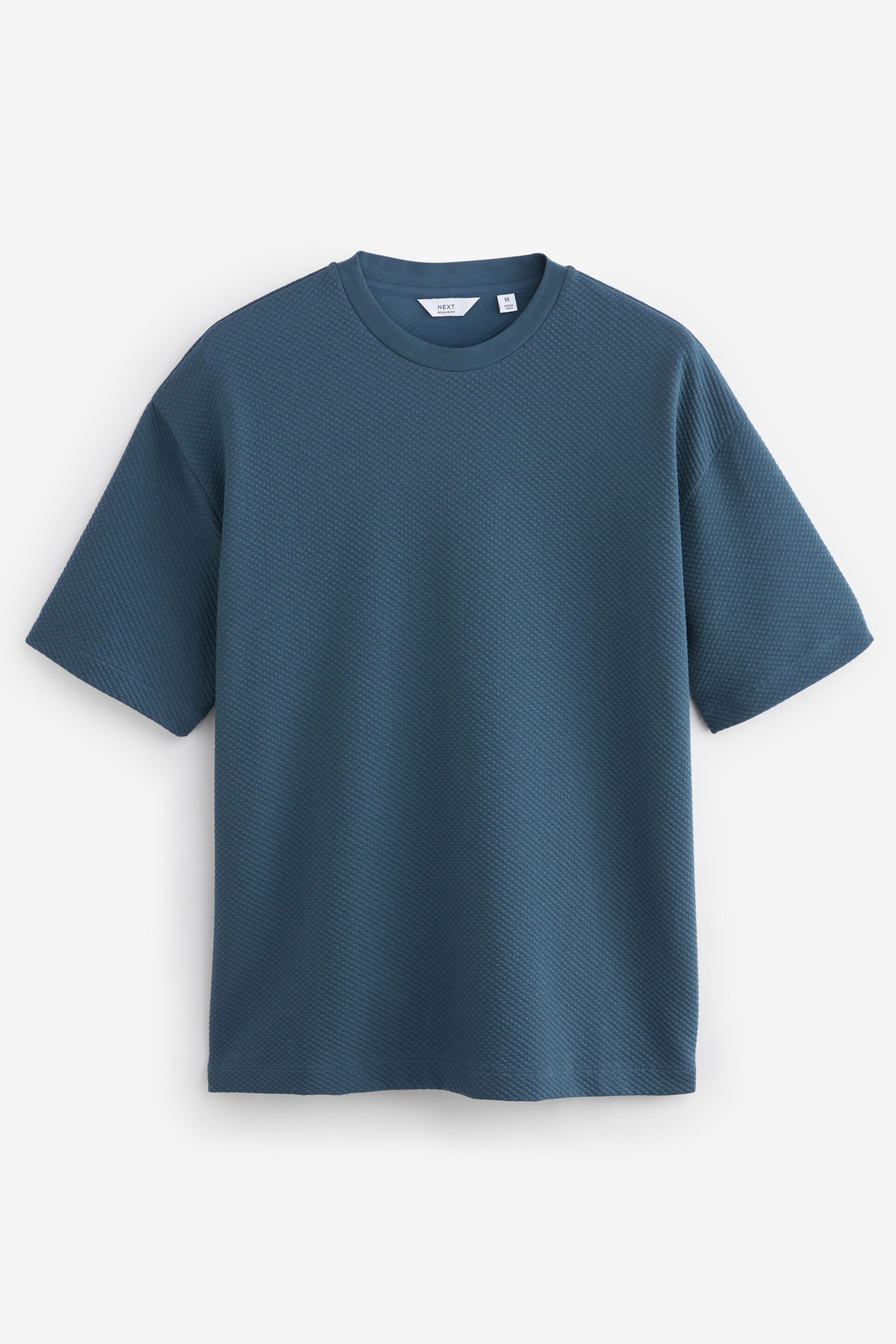 Navy Diamond Textured T-Shirt - Image 5 of 7
