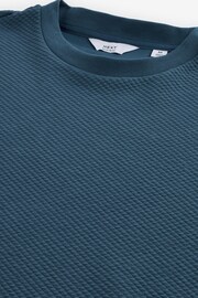 Navy Diamond Textured T-Shirt - Image 6 of 7