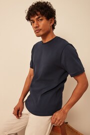Navy Textured T-Shirt - Image 1 of 9