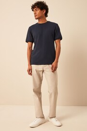 Navy Textured T-Shirt - Image 2 of 9
