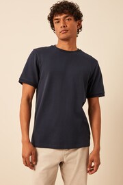 Navy Textured T-Shirt - Image 3 of 9