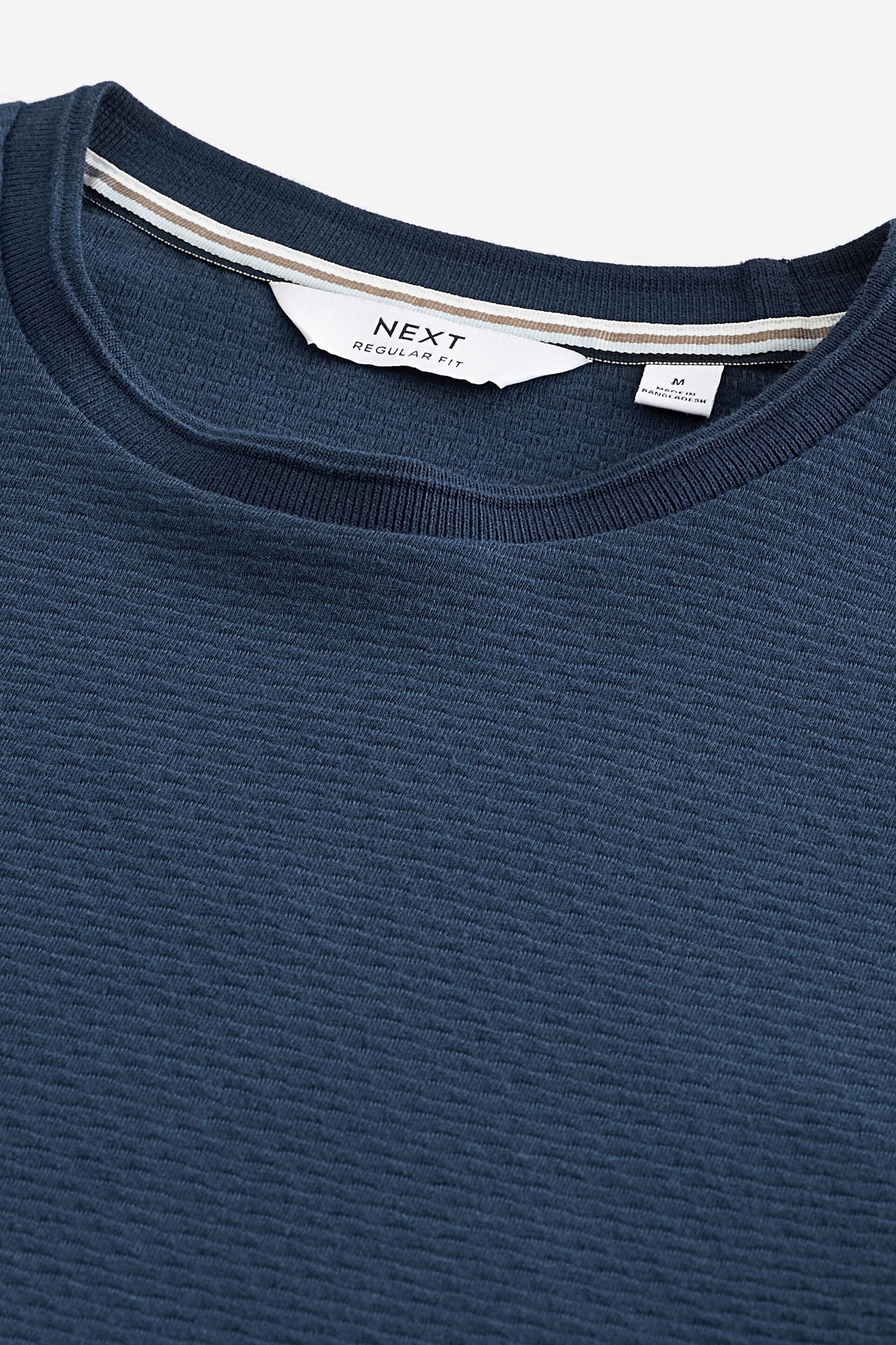 Navy Textured T-Shirt - Image 9 of 9