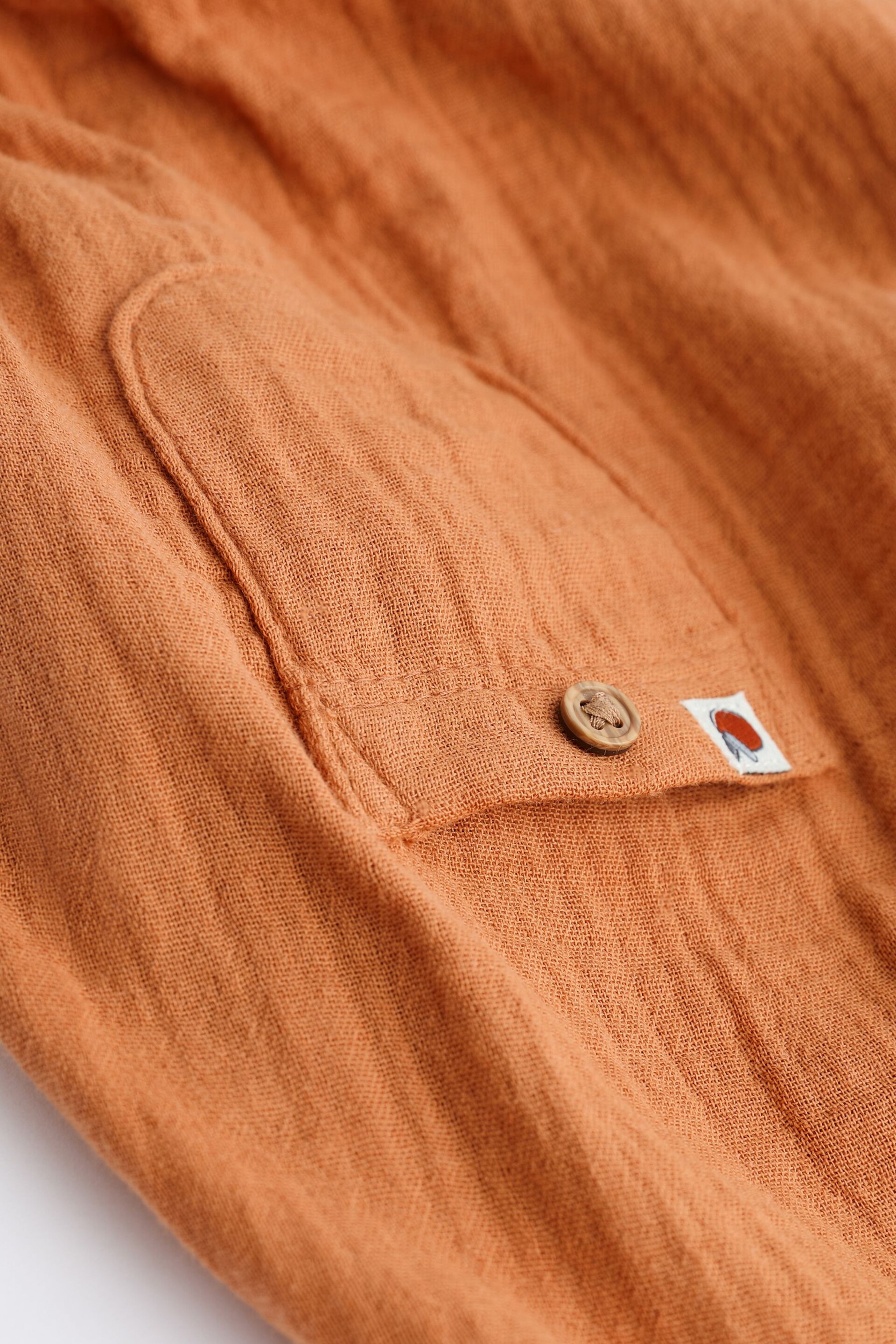 Rust Brown Woven Baby Romper (0mths-2yrs) - Image 8 of 10