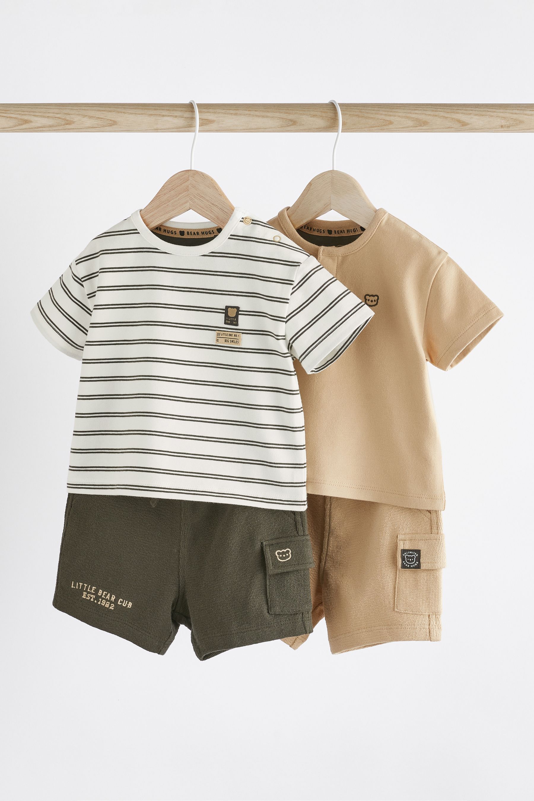 Buy Monochrome Baby T Shirts And Shorts Set 2 Pack from Next United Arab Emirates