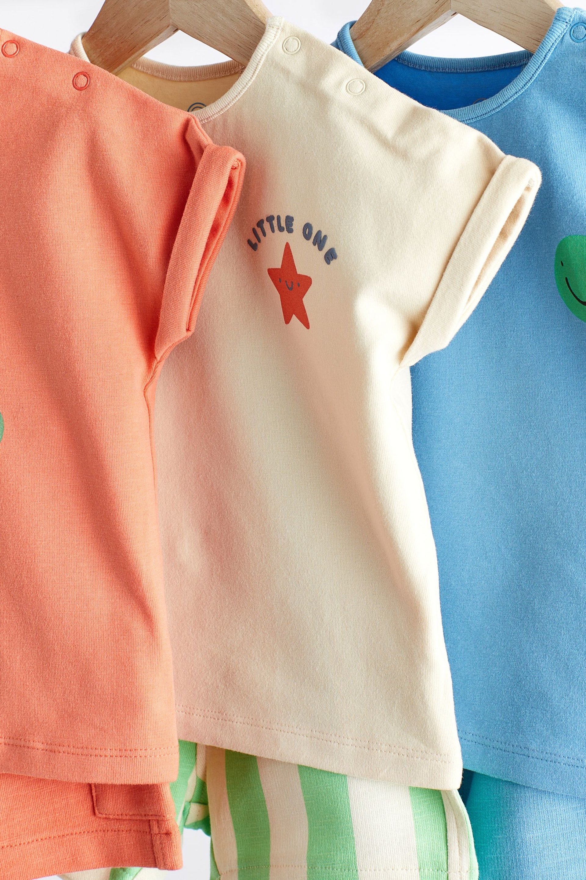 Blue/Orange Baby T-Shirts And Shorts 3 Pack - Image 4 of 9