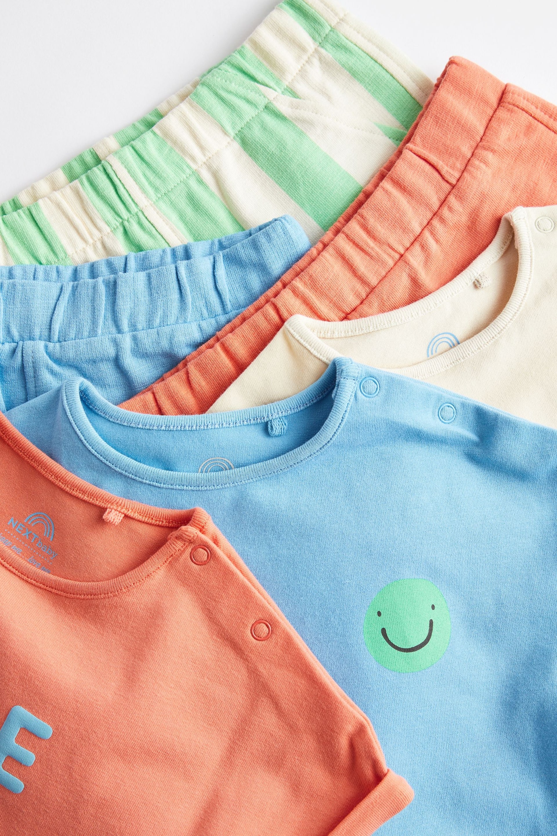 Blue/Orange Baby T-Shirts And Shorts 3 Pack - Image 5 of 9
