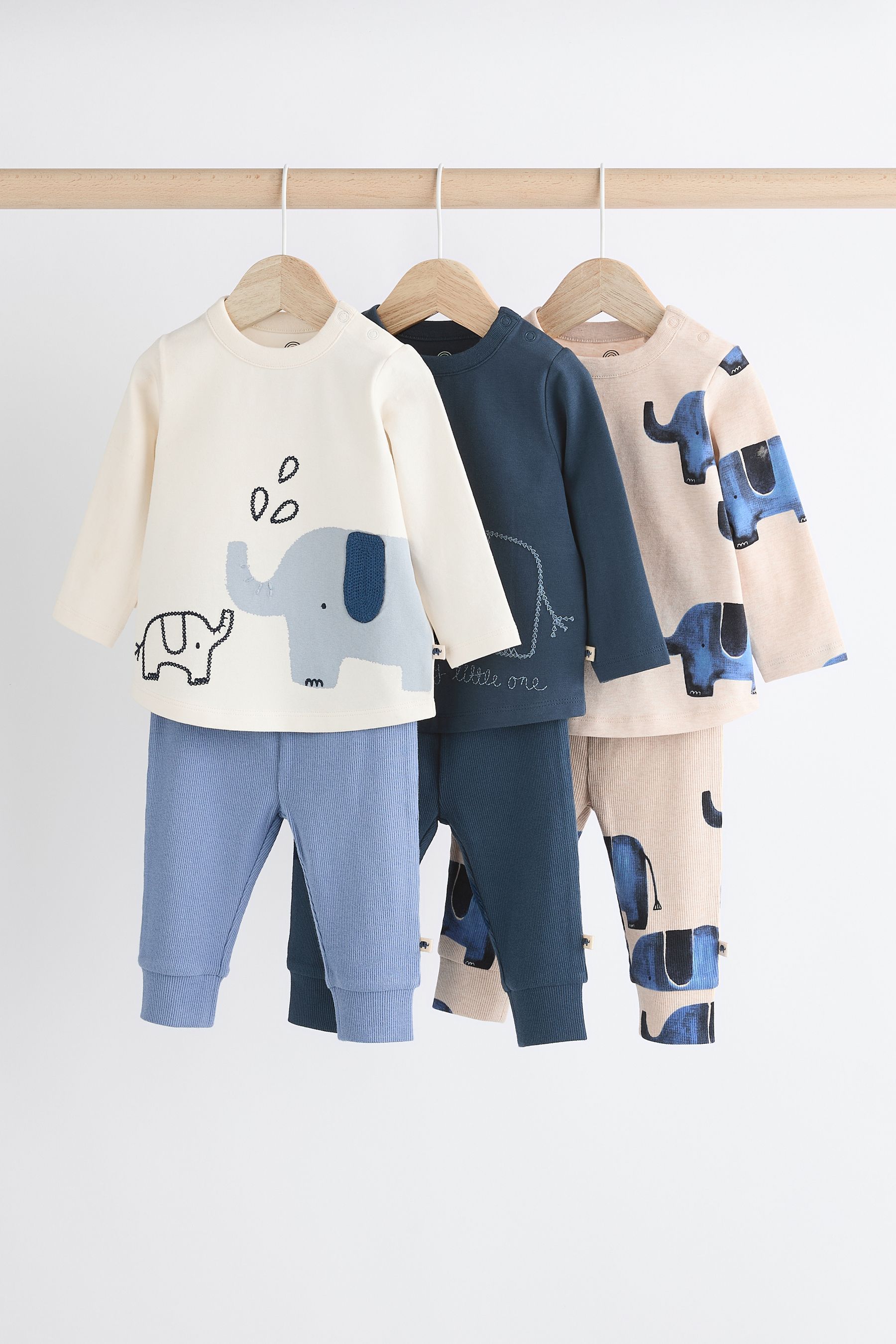 Next Blue Elephant Top and Leggings Baby Set 6 Pack