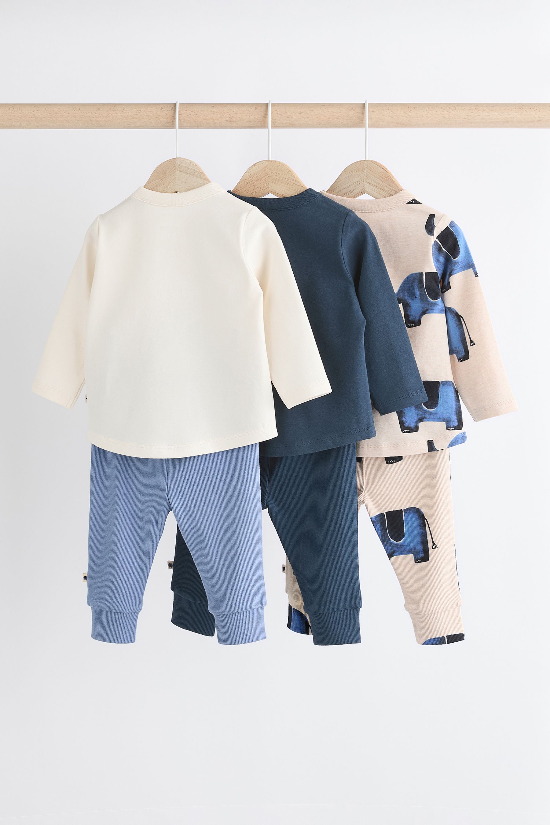Next Blue Elephant Top and Leggings Baby Set 6 Pack