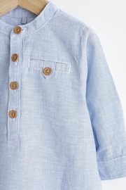 Blue Stripe Grandad Shirt Baby Bodysuit - Image 3 of 6