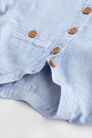 Blue Stripe Grandad Shirt Baby Bodysuit - Image 4 of 6