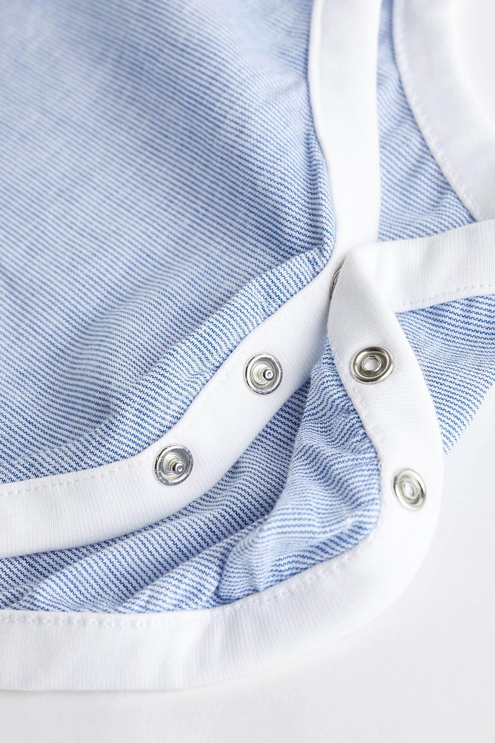 Blue Stripe Grandad Shirt Baby Bodysuit - Image 5 of 6