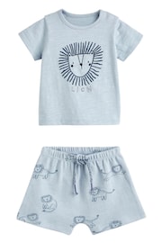 Teal Blue Lion Baby T-Shirt And Shorts 2 Piece Set - Image 6 of 13