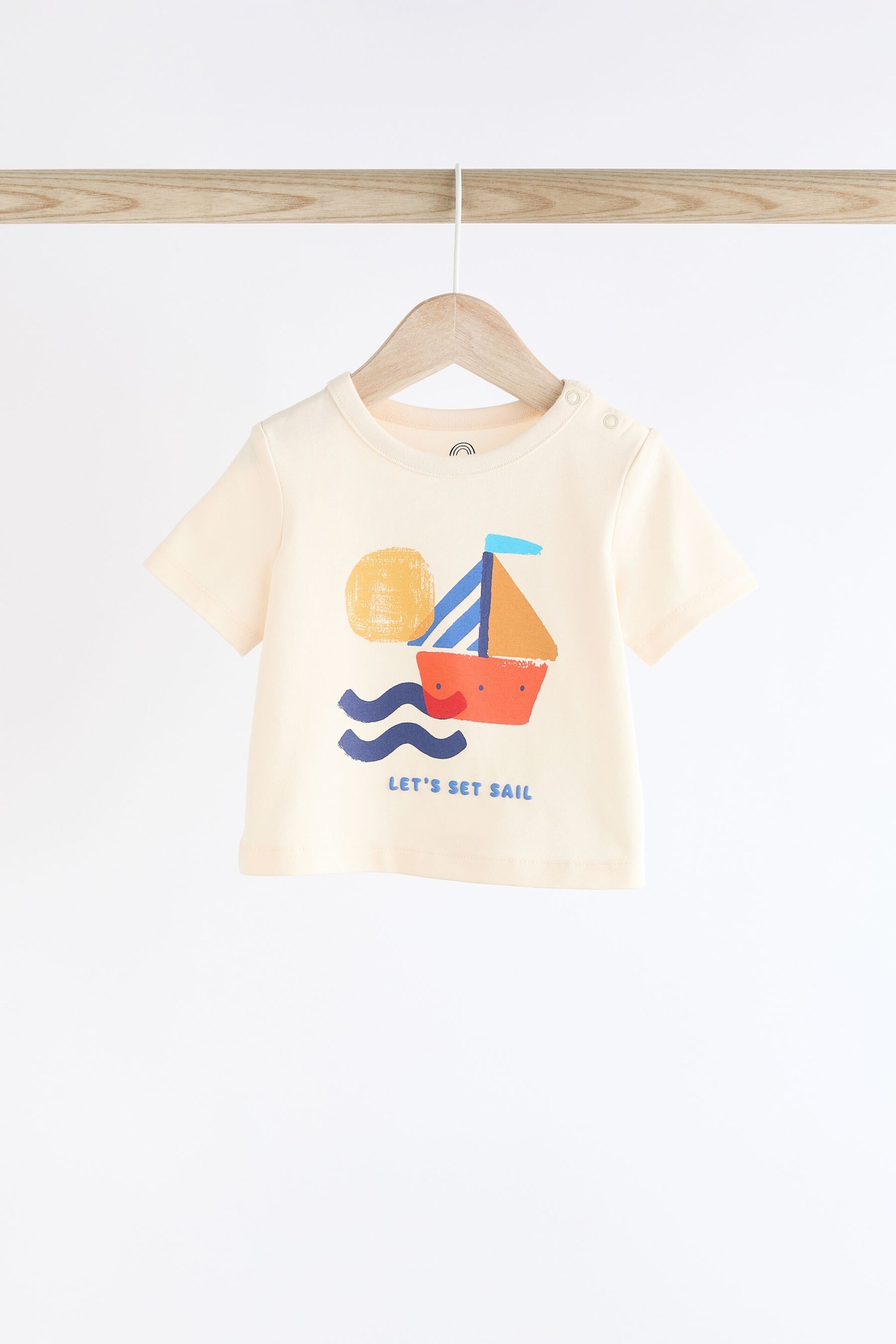 Blue Boat Baby T-Shirt and Shorts 2 Piece Set - Image 2 of 9