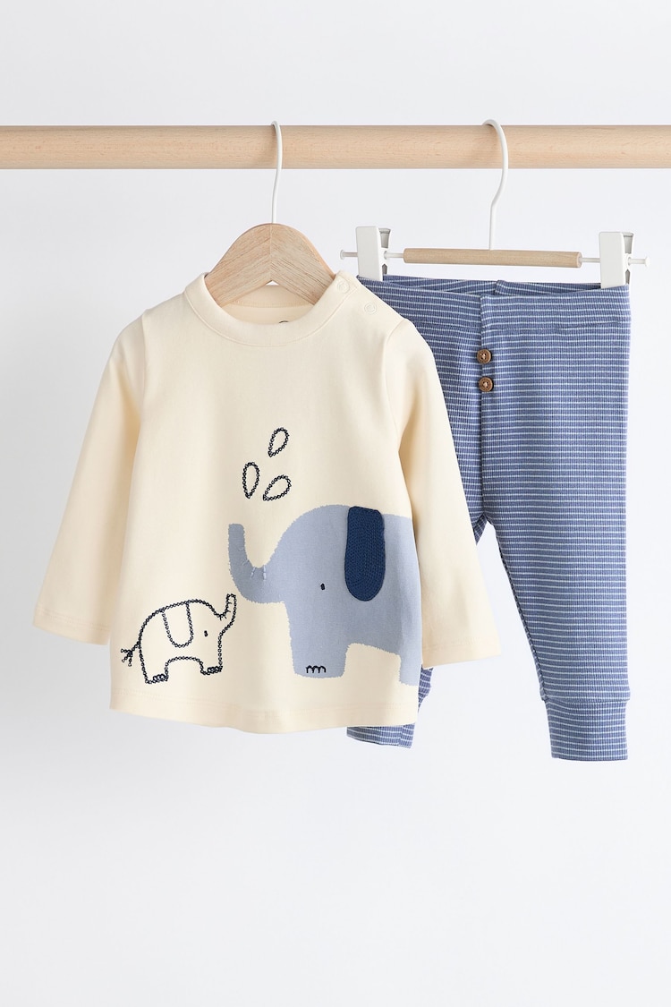 Blue Elephant Top And Leggings Baby Set - Image 1 of 8