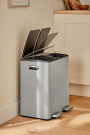 Charcoal Grey 40L 3 Section Recycle and Food Waste Bin - Image 2 of 5