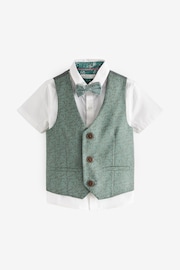 Mint Green Waistcoat, Shirt and Bowtie Set (3mths-9yrs) - Image 1 of 4