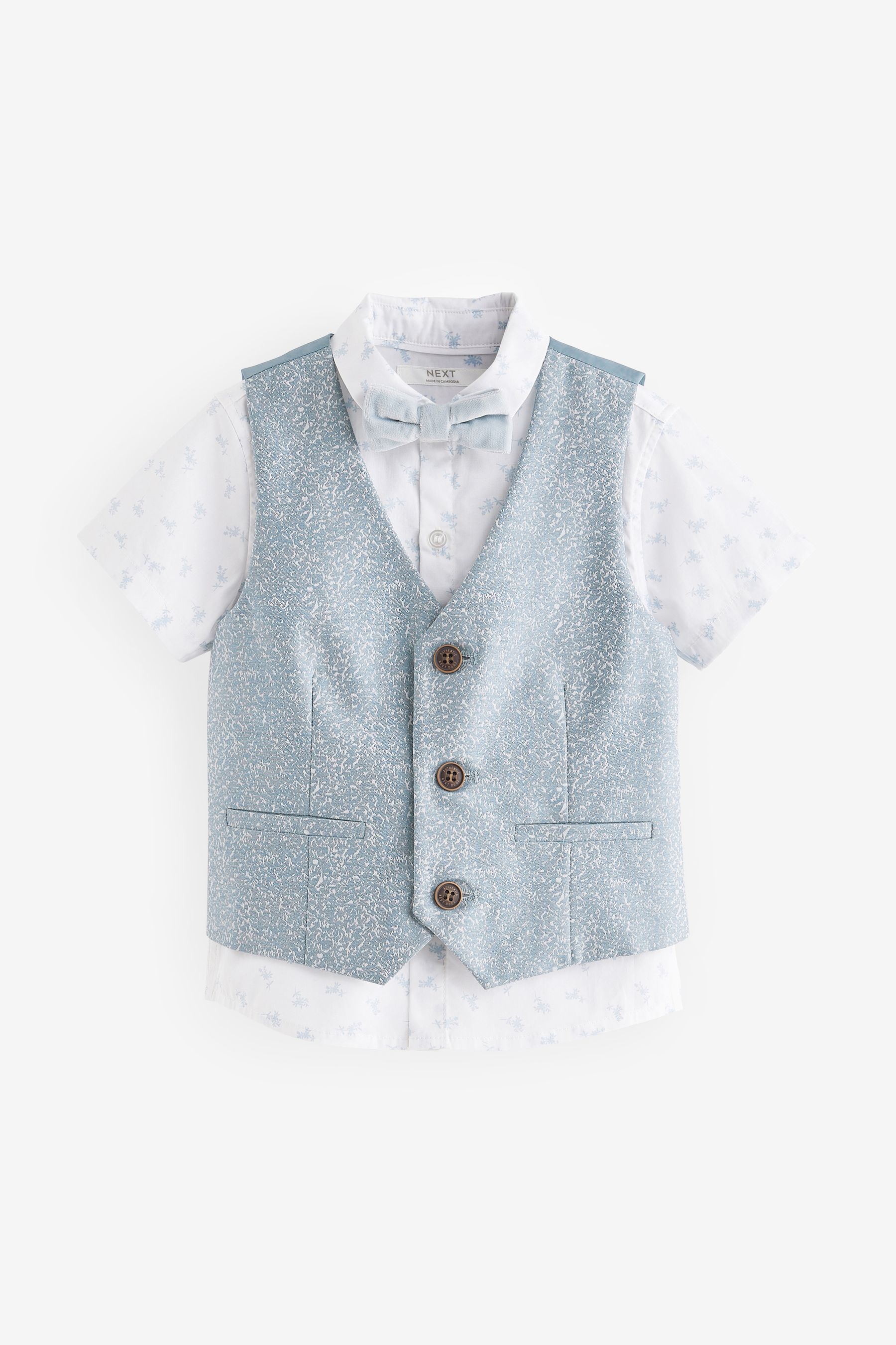Buy Blue Waistcoat Shirt and Bowtie Set 3mths 9yrs from the Next UK online shop