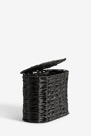 Black Plastic Wicker Storage Basket - Image 6 of 8