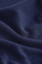 Navy Blue Knitted Premium Merino Wool Regular Fit Trophy Polo Shirt - Image 6 of 6